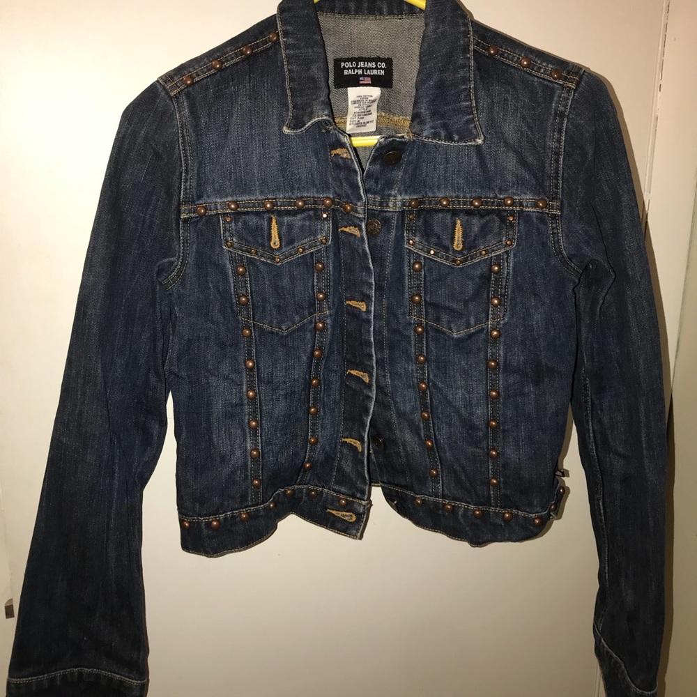 Ralph Lauren denim jacket copper studs. Like new!